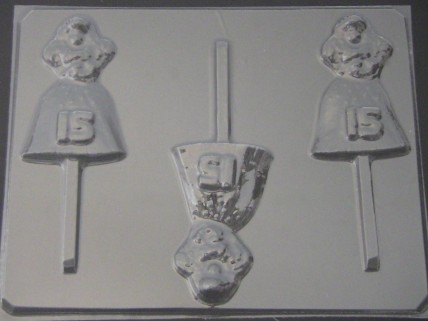 8509 Sweet 15 Girl Chocolate or Hard Candy Lollipop Mold